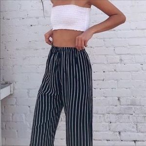 Brandy Melville Navy Striped Frankie Pants